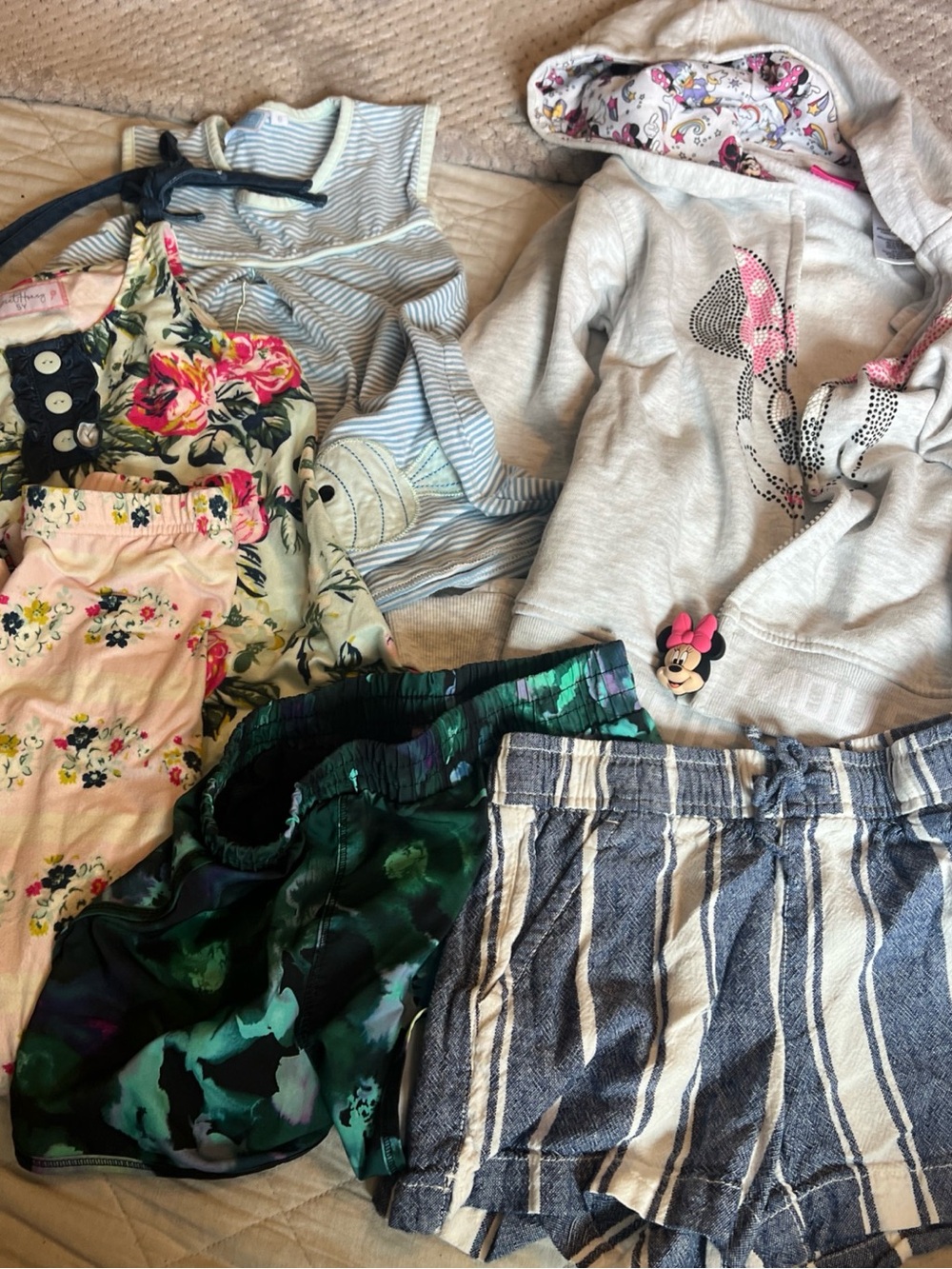 Old Navy Blue and Cream Striped Girls' Shorts